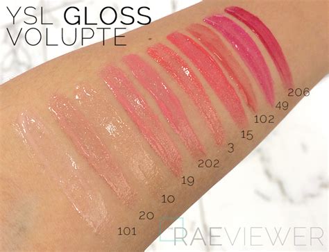 YSL Gloss Volupte • Lipgloss Swatches 